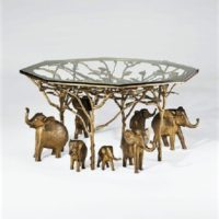 Table Troupeau d'Éléphants dans les arbres, F.X. Lalanne