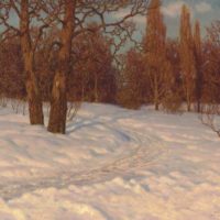 Peinture "Winter Landscape at Dusk"
