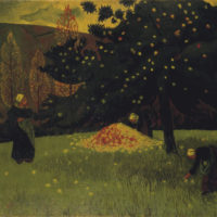Peinture "Le ramassage des pommes", 1895