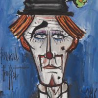 Peinture "Clown au chapeau claque", 1996