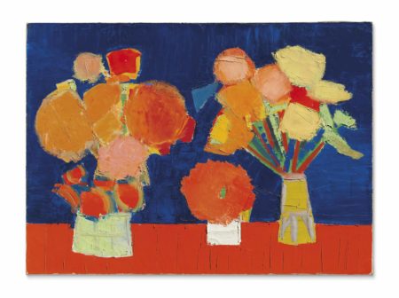 Peinture "Deux Vases de Fleurs", 1953