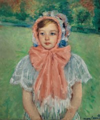 Peinture "Girl in a Bonnet Tied with a Large Pink Bow", 1909