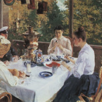 At the tea table, Constantin Korovine