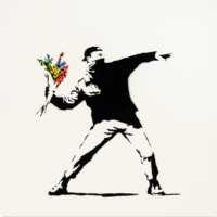 Love is in the air Banksy 2005
