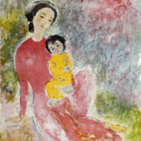 mère et son enfant, 1969, vu cao dam