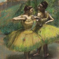 Edgar Degas Danseuses en jupes jaunes