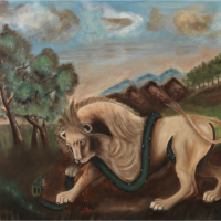 Henri Le Douanier Rousseau Lion dévorant un boa