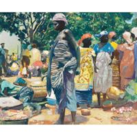 Jacques Majorelle Scène de marché en Guinée