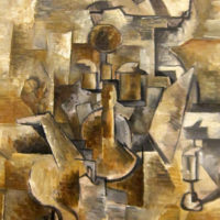 Violon et chandelier, Braque