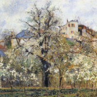 Printemps, pruniers en fleurs, Pontoise, Camille Pissarro