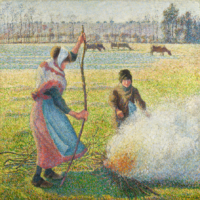 Gelée blanche, jeune paysanne faisant du feu, Camille Pissarro