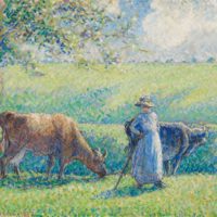 Paysanne gardant deux vaches, Camille Pissarro