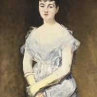 Edouard Manet Portrait de Mademoiselle Isabelle Lemonnier (Jeune femme en robe du bal)