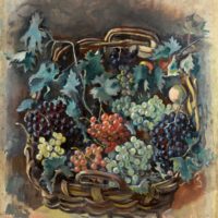 Zinaida Serebriakova Still life with a basket of grapes