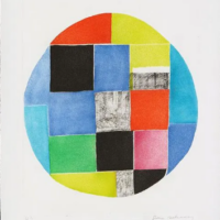 Eau-forte, aquatinte couleur, Composition circulaire, Sonia Delaunay