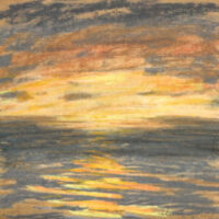 Pastel Coucher de soleil sur la mer Claude Monet